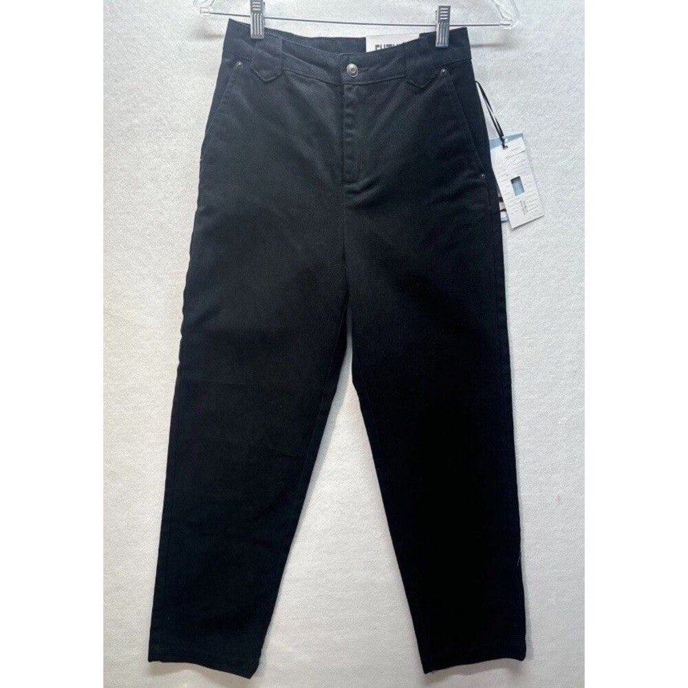 Women’s Future Collective Yoke Seamed Straight Leg Black Jeans 16 NWT